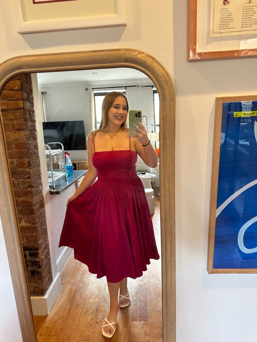 Abercrombie Dipped-Waist Bubble Hem Midi Dress - Picture 4 of 4